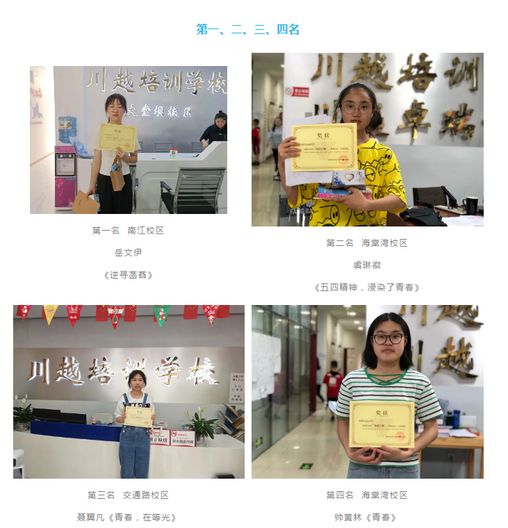 “我的青春我做主” | 五四征文比賽結(jié)果出爐啦！